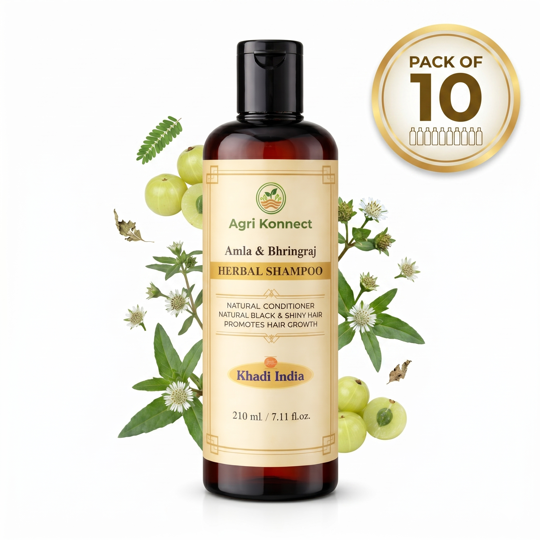 Amla Bhringraj Shampoo 210ml Pack of 10