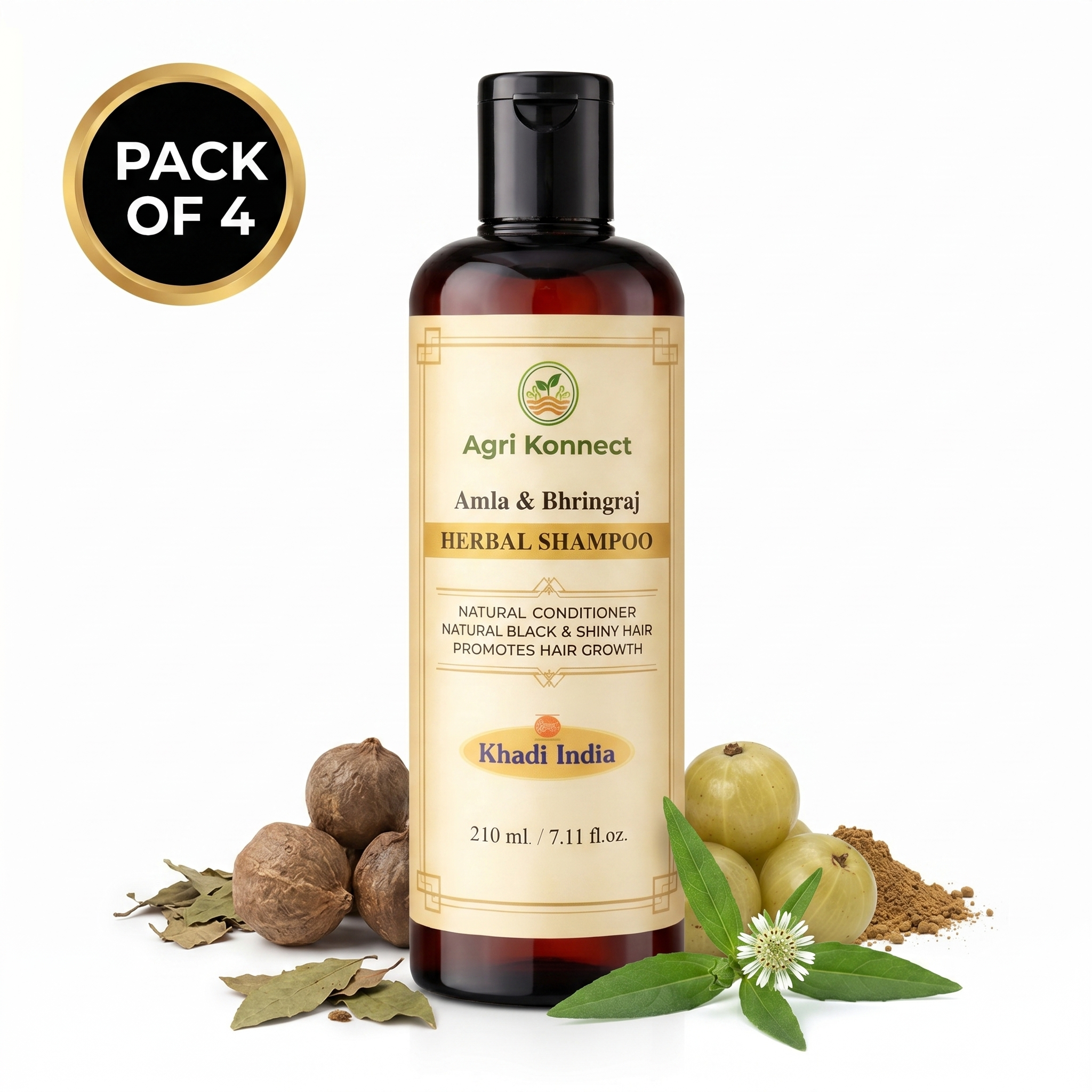 Amla Bhringraj Shampoo 210ml Pack of 4