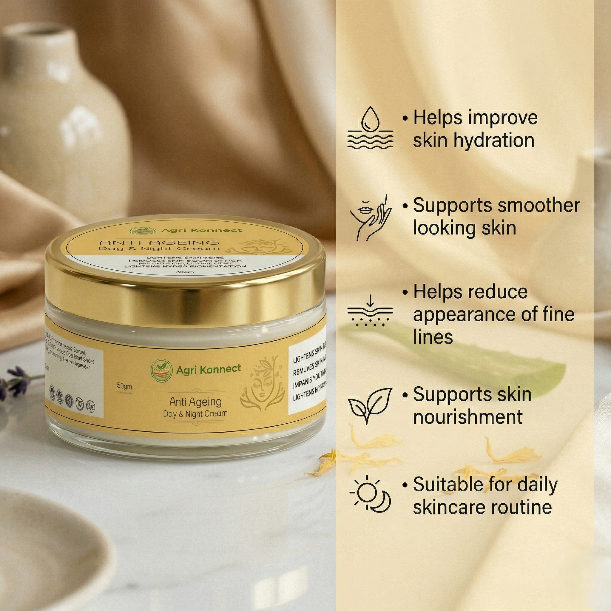 Anti Aging Day & Night Face Cream 50gm Firming & Skin Renewal Formula Pack of 2 - Image 5