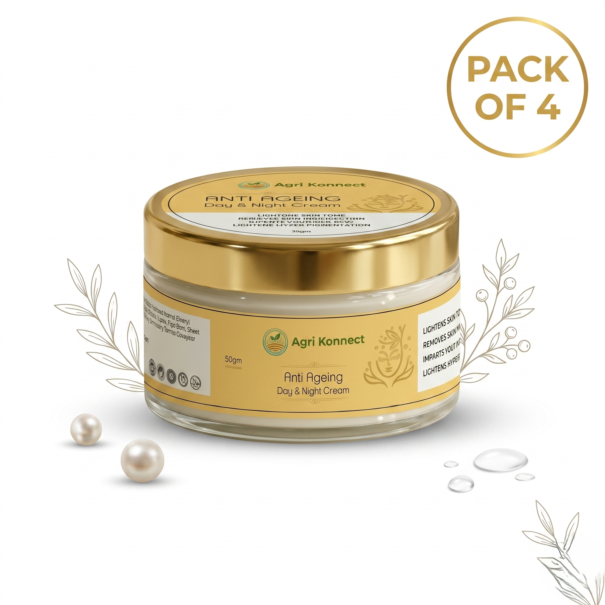 Anti Aging Day & Night Face Cream 50gm is specially formulated to support skin renewal, improve elasticity, and reduce visible signs of aging such as fine lines and wrinkles. Its rich yet non-greasy texture deeply nourishes and hydrates the skin, helping to restore firmness and enhance overall skin texture. Designed for both day and night use, it works to maintain moisture balance, promote smoother-looking skin, and support a healthy, radiant glow with regular application. Suitable for all skin types, this cream can be easily incorporated into your daily skincare routine for long-term care and visible results.