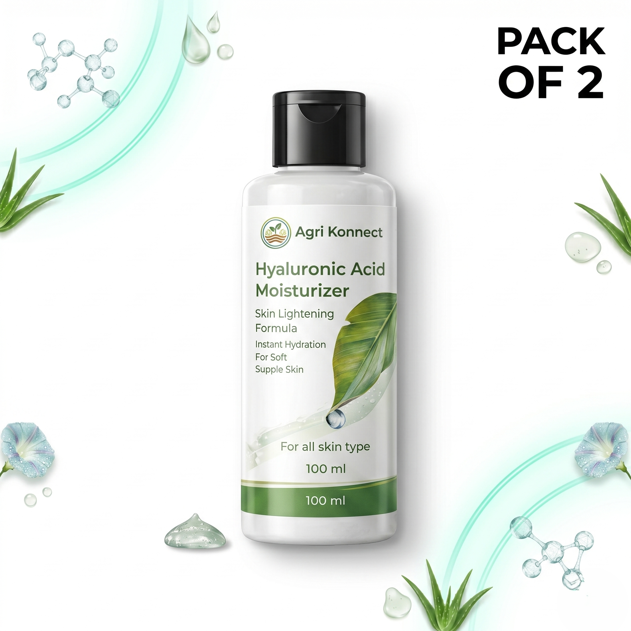 Hyaluronic Acid Moisturising Lotion 100ml is specially formulated to deliver intense hydration and improve overall skin softness and texture. Enriched with hyaluronic acid, it helps retain moisture within the skin, supporting better elasticity and a plump, healthy-looking appearance. Its non-greasy, quick-absorbing formula nourishes the skin without clogging pores, making it ideal for everyday use in all seasons. With regular application, it helps reduce dryness, enhance smoothness, and maintain a well-hydrated, radiant complexion suitable for all skin types.