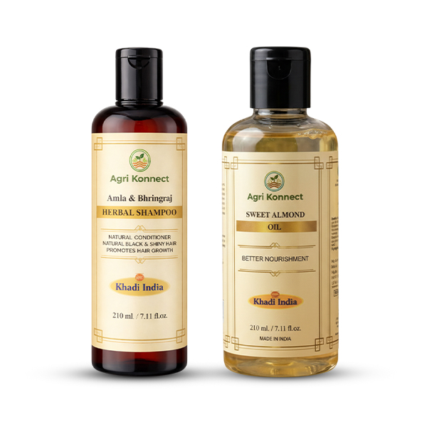 Enhance your hair care routine with this Amla Shampoo & Almond Hair Oil Combo (210ml each), thoughtfully designed to provide complete care from root to tip. The Amla Shampoo gently cleanses the scalp by removing dirt, excess oil, and impurities while maintaining the hair’s natural moisture balance, helping to strengthen hair and improve its texture and shine. Complementing it, the Almond Hair Oil deeply nourishes the scalp and hair with essential vitamins and nutrients, making hair softer, smoother, and more manageable while helping to reduce dryness and breakage. Together, this powerful combination supports stronger, healthier, and naturally shiny hair with regular use, making it suitable for both men and women across all hair types.