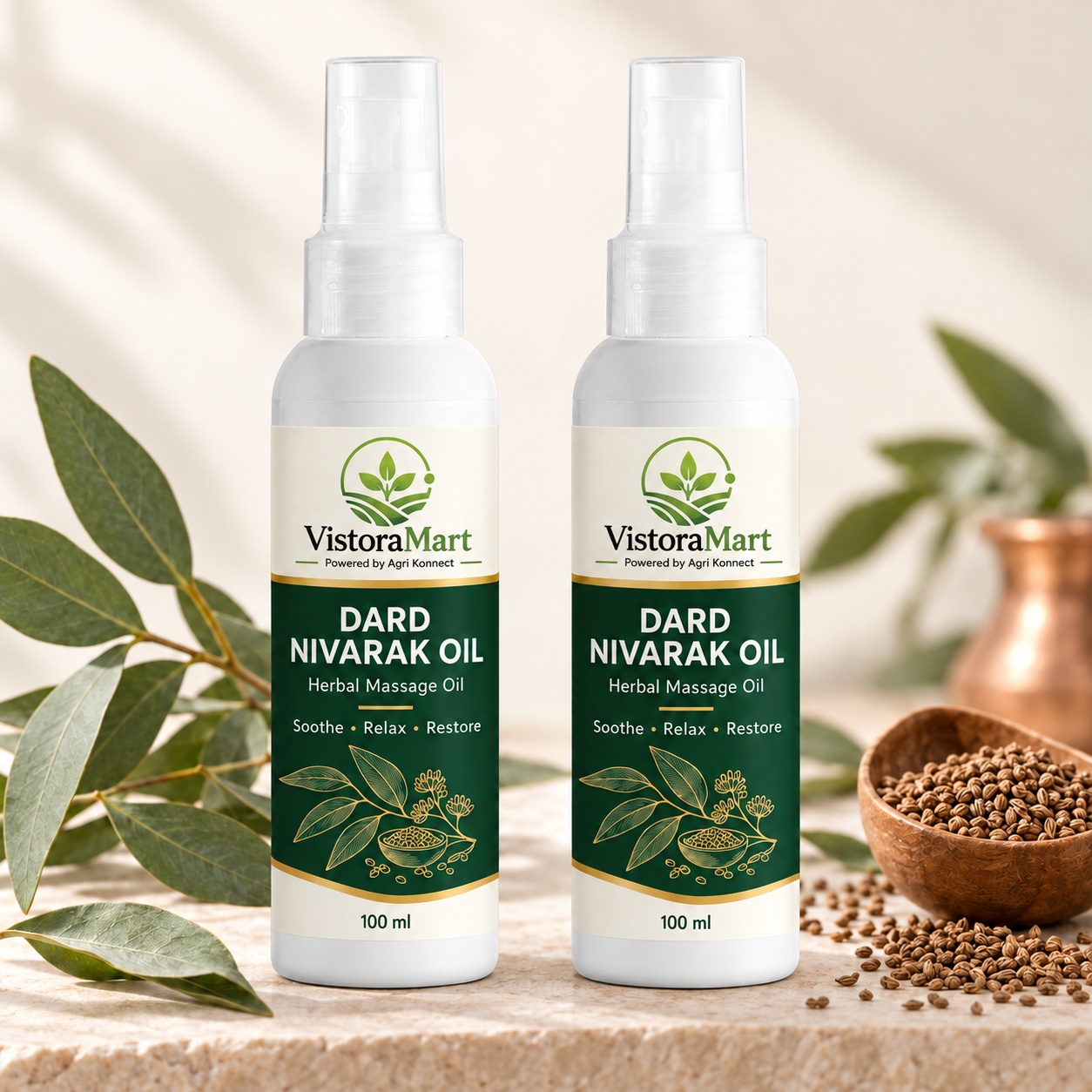 Dard Nivarak Oil 100ml (Pack of 2) is specially formulated with herbal ingredients known for their soothing and relaxing properties to help relieve joint pain, muscle soreness, backache, and stiffness. Its fast-absorbing, non-greasy formula penetrates deeply to support better circulation and provide a comforting warming effect that helps reduce discomfort. Regular massage with this oil helps relax strained muscles, improve flexibility, and promote overall body comfort. The pack of 2 offers better value and ensures continuous availability for daily use, making it suitable for adults seeking effective external pain relief support.