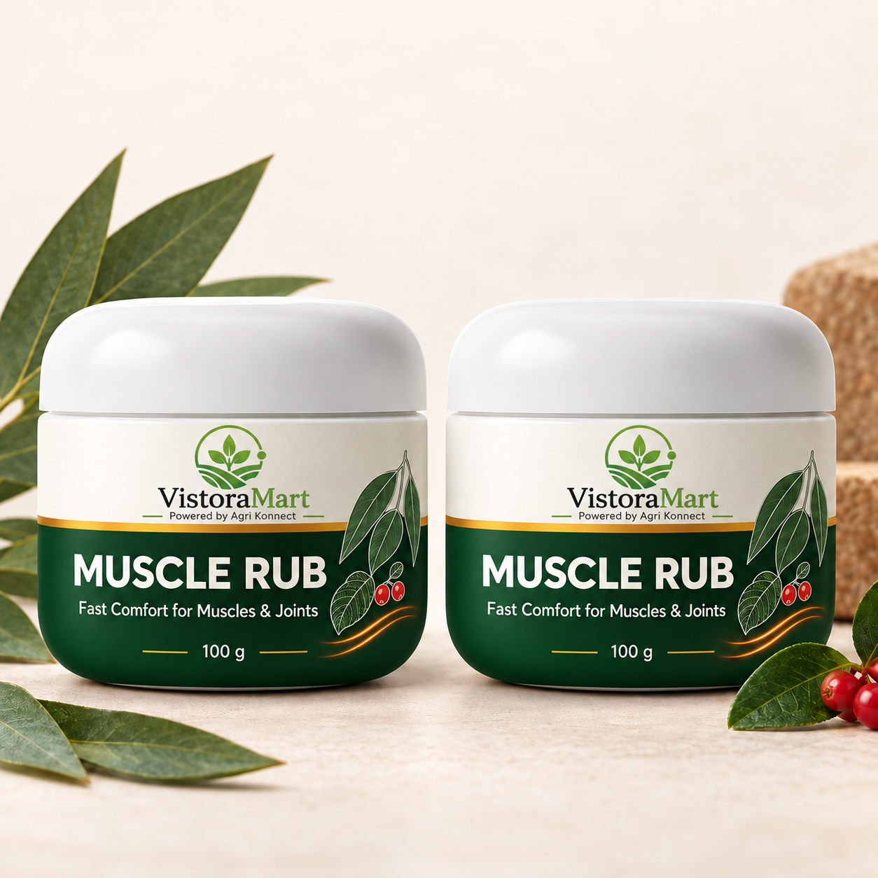 Muscle Rub 100gm (Pack of 2) is specially formulated to deliver fast and targeted relief from muscle soreness, joint pain, backache, sprains, and stiffness caused by daily strain or physical activity. Its smooth, quick-absorbing formula penetrates deeply to provide a soothing effect that helps relax tight muscles and support better movement without leaving a greasy residue. Suitable for regular external application, it is ideal for adults seeking effective and convenient pain relief support. The value pack of 2 ensures continuous availability at home, offering both comfort and cost efficiency for long-term use.