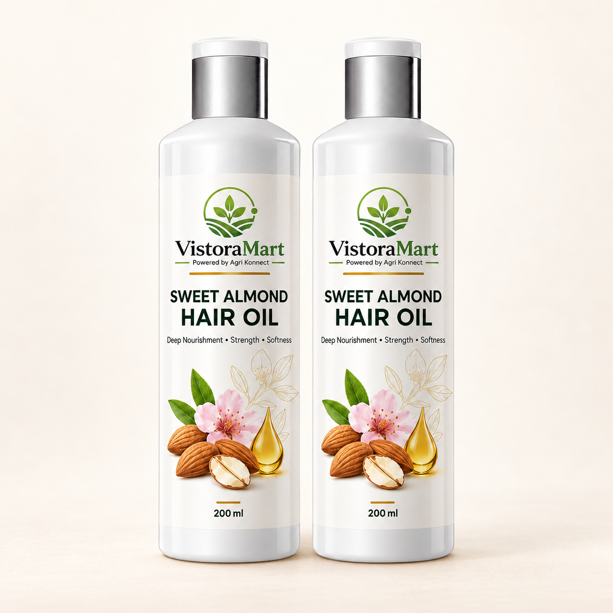 Sweet Almond Hair Oil 200ml is specially formulated to provide intense nourishment to both hair and scalp, helping to strengthen roots and improve overall hair texture. Rich in essential nutrients and Vitamin E, it helps reduce dryness, control frizz, and restore smoothness while enhancing natural shine. Its lightweight, non-sticky formula makes it easy to apply and suitable for regular massage, promoting softer, more manageable, and healthier-looking hair over time. Ideal for both men and women, this oil can be incorporated into a regular hair care routine for long-lasting nourishment and strength.